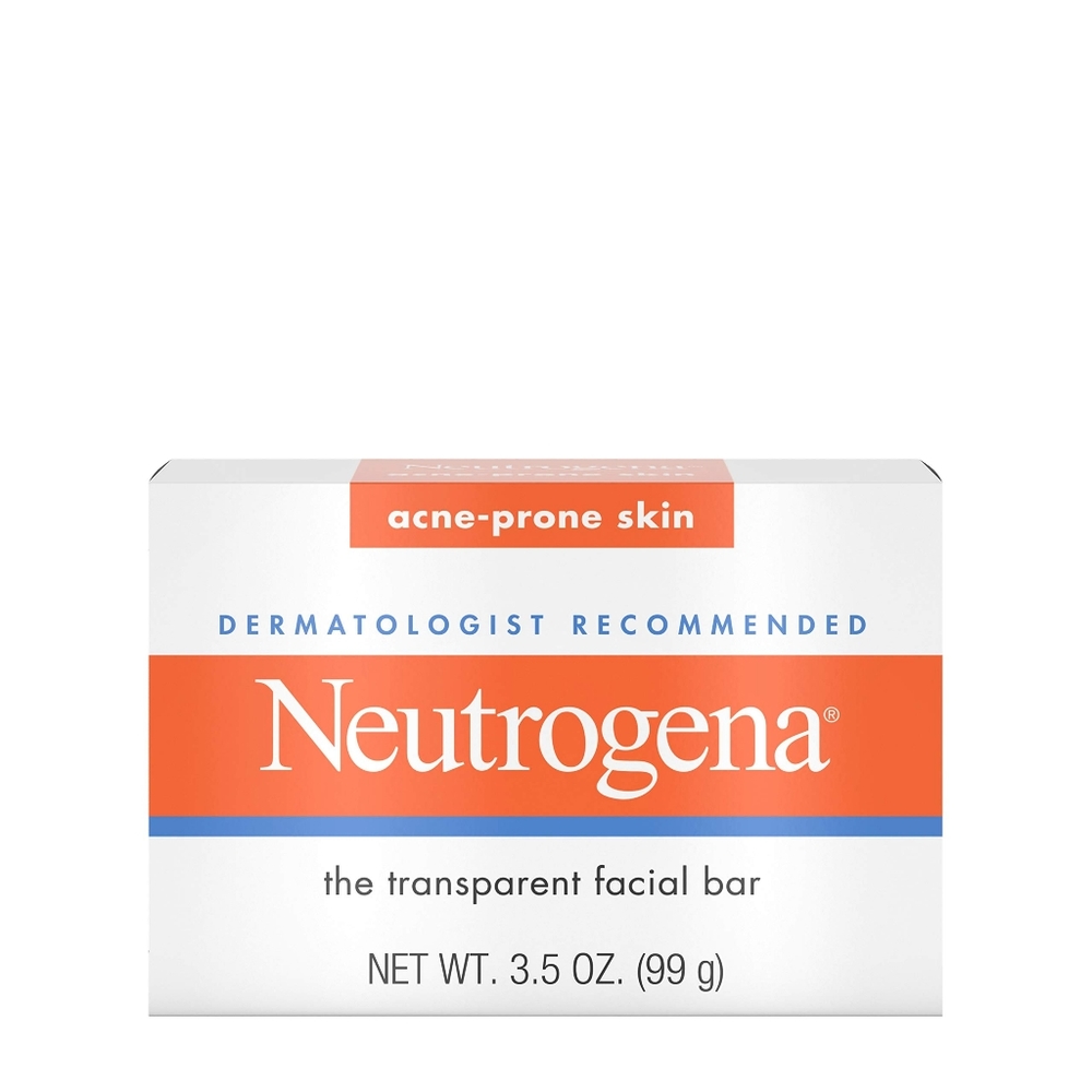 4 Neutrogena Transparent Facial Bars, Acne-Prone Skin Formula, 3.5 Ounce